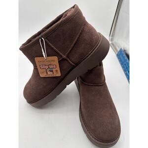 Skechers NEW slip on UGG Like suede boots slippers sz 10 women tags Tags Soft EC